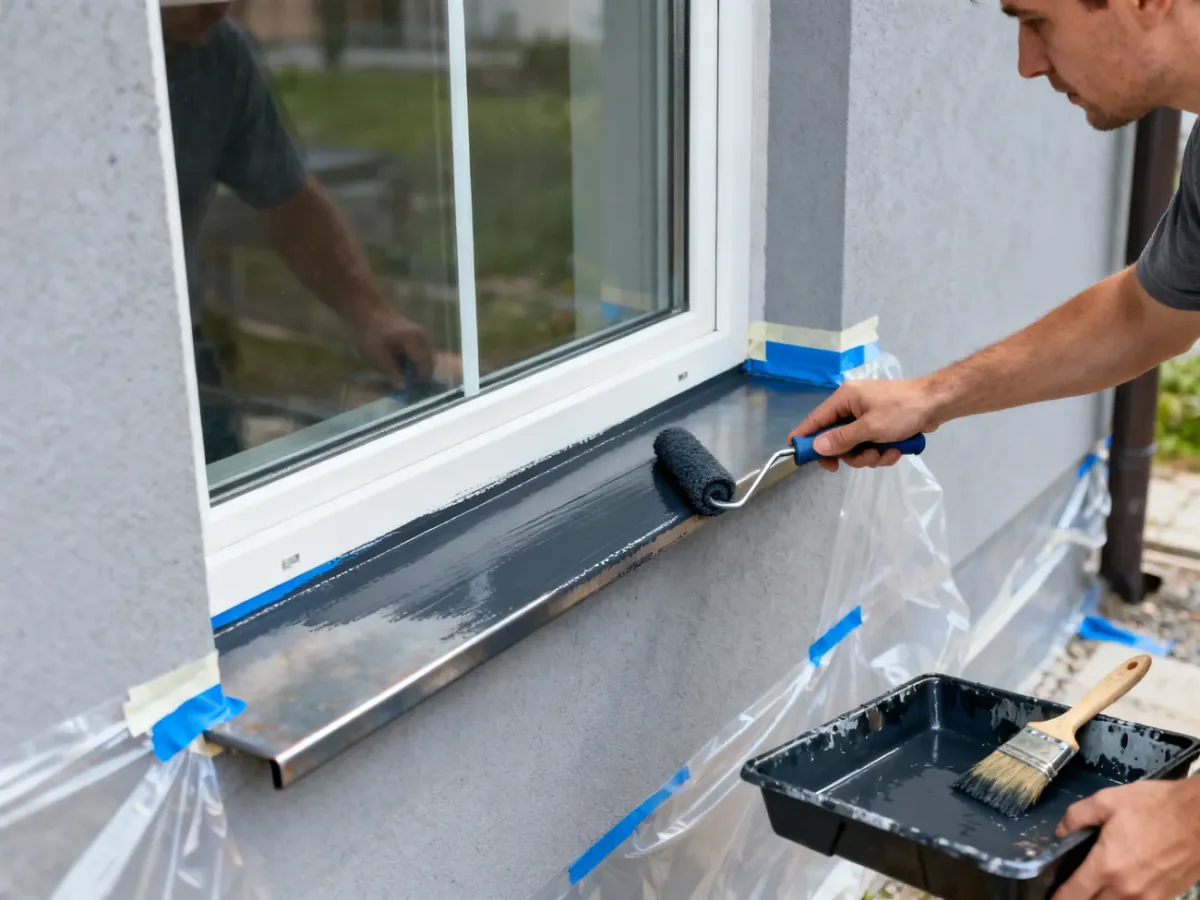 Malowanie metalowego parapetu cienką warstwą farby